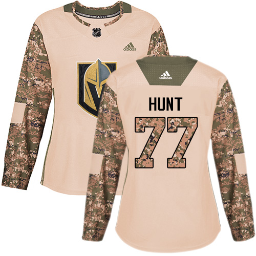 Adidas Golden Knights #77 Brad Hunt Camo Authentic Veterans Day Women's Stitched NHL Jersey - Click Image to Close